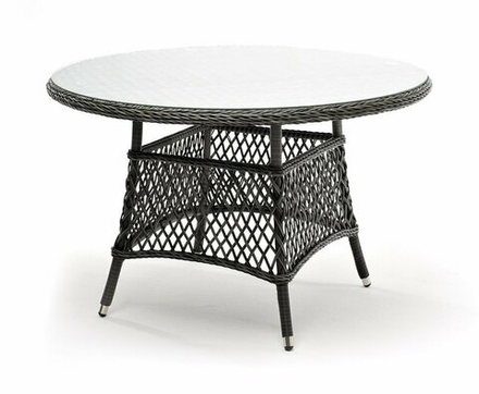 Эспрессо, плетеный круглый стол, диаметр 118 см, цвет графит