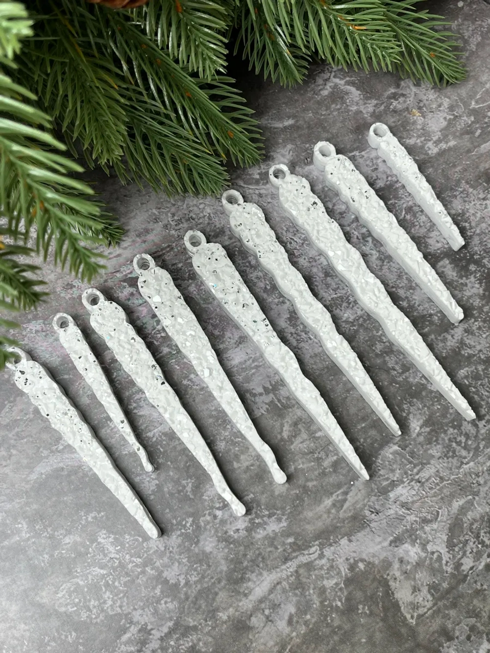 Набор елочных игрушек Сосульки 9 шт