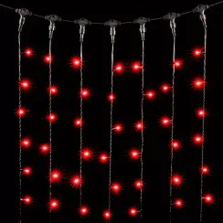 Светодиодный занавес 2*3 м., 600 красных LED ламп, черный провод ПВХ, LTC (PCL602-11-2R)