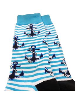 Носки Якоря в моей гавани, р-р 38-45 (светло-голубые полоски)