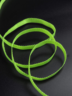 Резинка бельевая желто-зеленая неоновая ажурная ширина 9 мм (с учетом фестона)