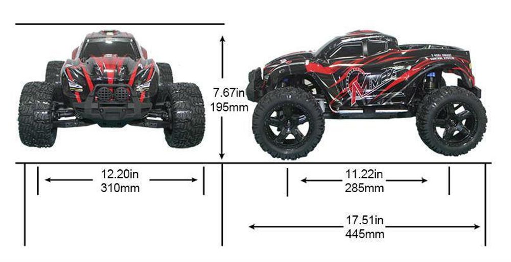 Радиоуправляемый монстр Remo Hobby Mmax красный 4WD RTR масштаб 1:10 2.4G - RH1031-RED