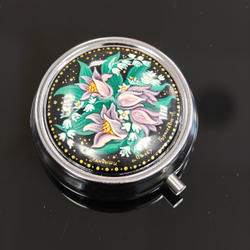 Сувенирный контейнер для хранения мелочей с ручной росписью Палех "Ландыши"