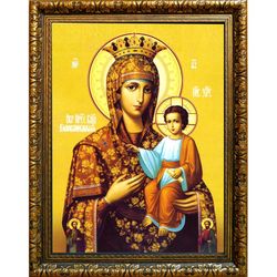 Самонаписавшаяся (Продромитисса, Ясская, Молдавская Афонская) икона Божьей Матери. Икона на холсте.