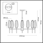 6518/7C MODERNI LN23 169 золотой Люстра потолочная G9 7*40W 220V SHIVON
