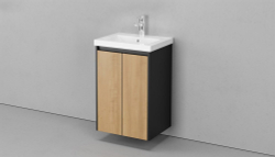 Тумба подвесная VELVEX Klaufs 50.2D-617.217 с раковиной Cersanit COMO 50