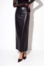 Юбка карандаш из экокожи черного цвета