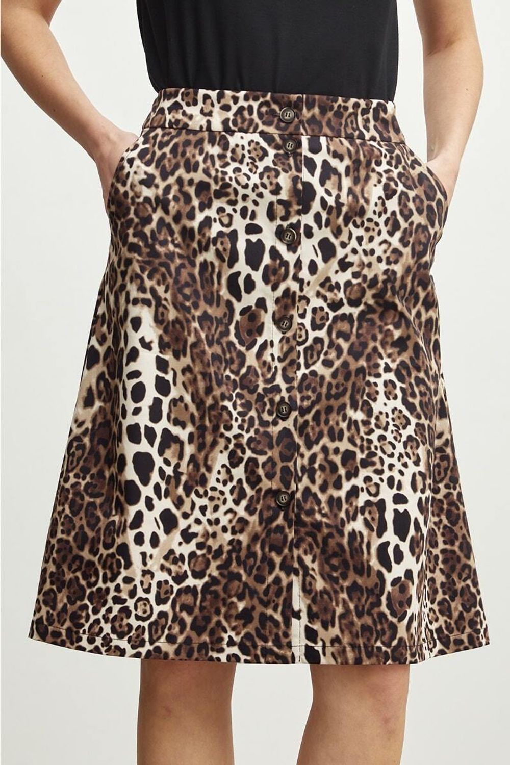 Юбка на пуговицах леопардовый хлопок