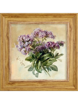 Картина настенная интерьерная в раме "под дерево" 26*26 см