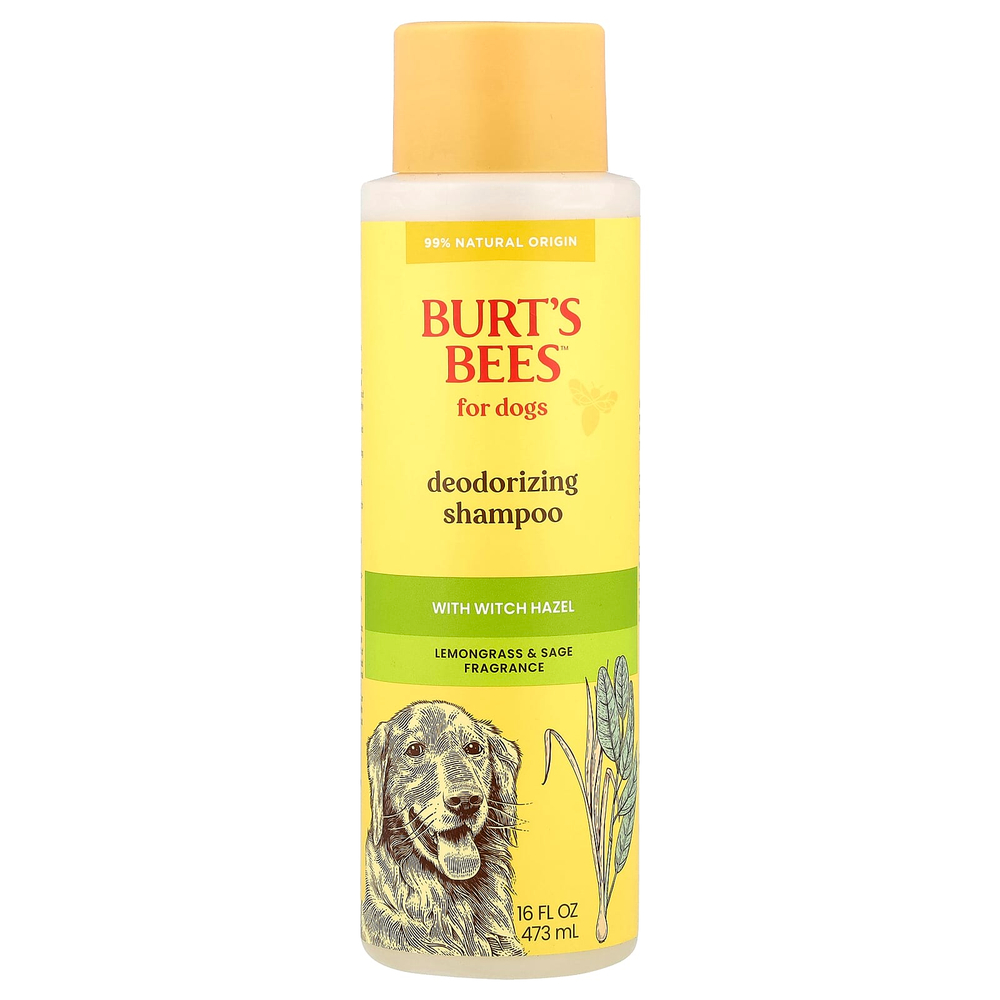 Burt's Bees, дезодорирующий шампунь с гамамелисом, для собак, лемонграсс и шалфей, 473 мл (16 жидк. унций)