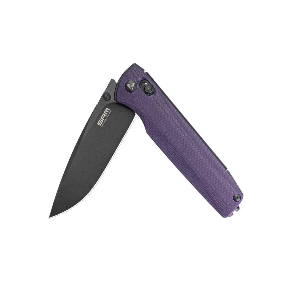 Нож складной SRM 258L-GN Terrier Black Ti (D2, Purple G10)