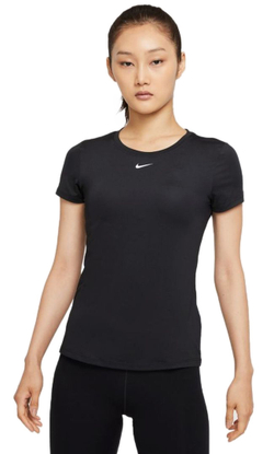 Женская теннисная футболка Nike One Dri-Fit SS Slim Top W - black/white