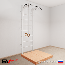 Шведская стенка Sv Sport 5104 (Турник стандарт/Кольца/Мат 1м)