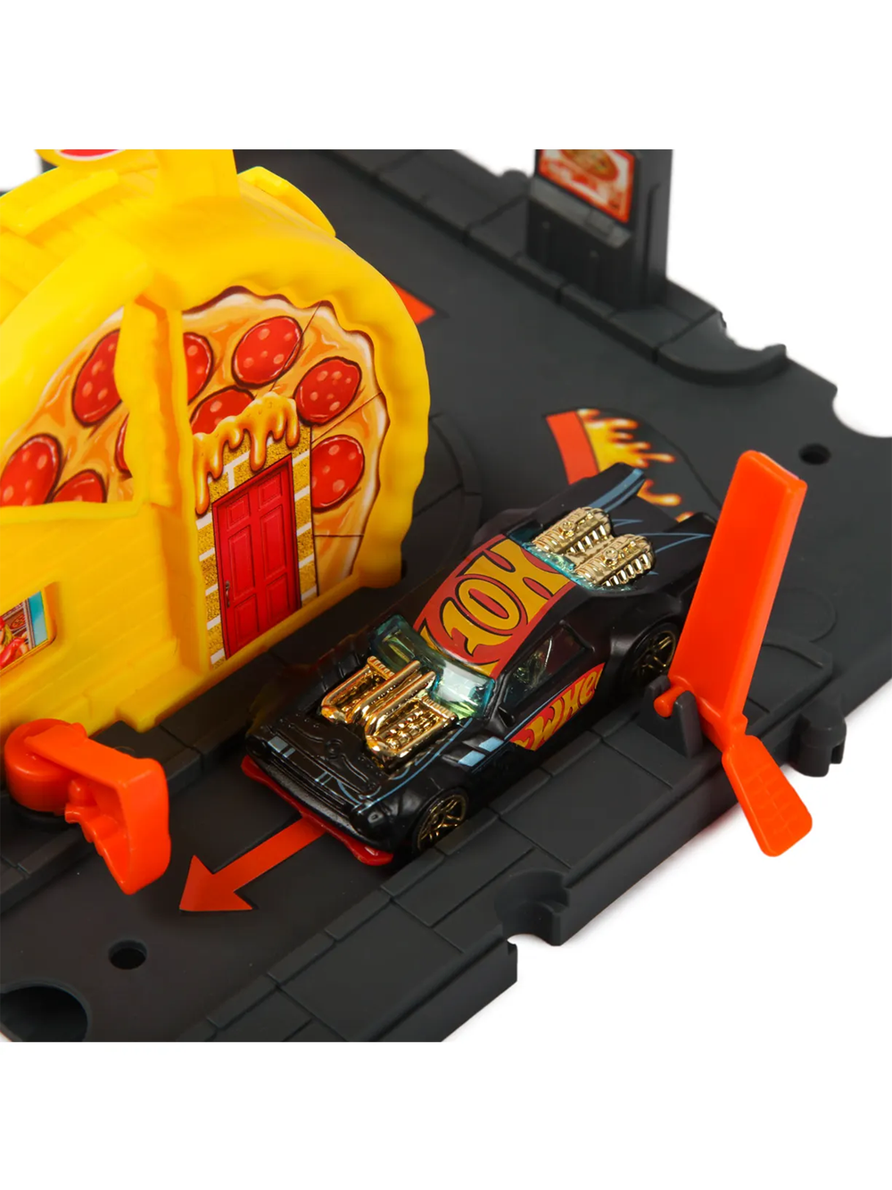 Игровой набор Hot Wheels City «Заправка» HKX44 | Hot Wheels City Speedy Pizza Pick-Up городской трек с пиццерией 1:64 4+