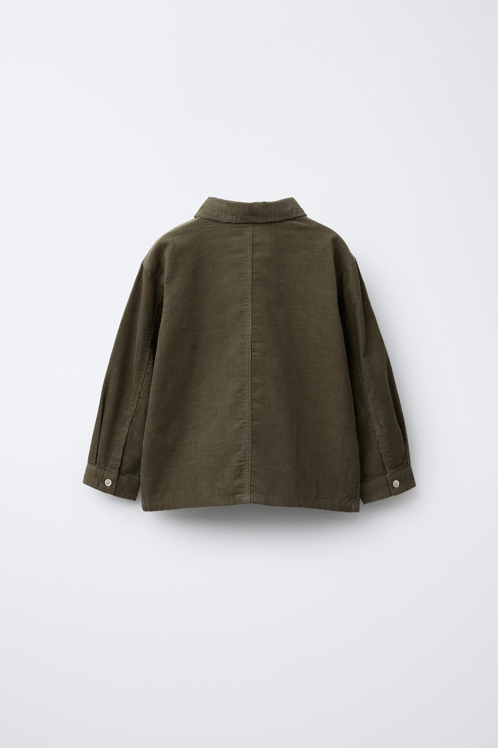 ZARA РУБАШКА ИЗ МИКРОВЕЛЬВЕТА С КАРМАНАМИ, ЗЕЛЕНЫЙ