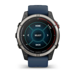 Умные часы Garmin Quatix 7 Pro Amoled Sapphire титановый с темно синим силиконовым ремешком