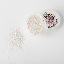 1288 Камифубуки 1 мм перламутровые белые с розовым 1 г