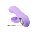 Сиреневый вибратор с клиторальным отростком Canrol - 17,1 см. (Цвет: сиреневый)