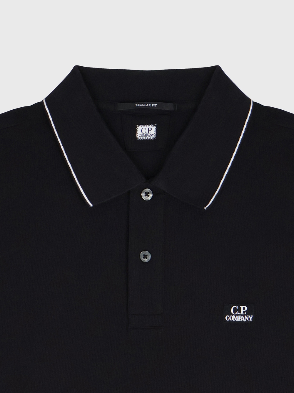 Поло с длинным рукавом C.P. Company Stretch Piquet Line Black