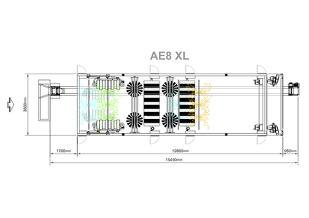 АЕ.XL.8.21 Мойка туннельная автоматическая с 8-ю щётками и контурной сушкой, проездная высота 2,1 м