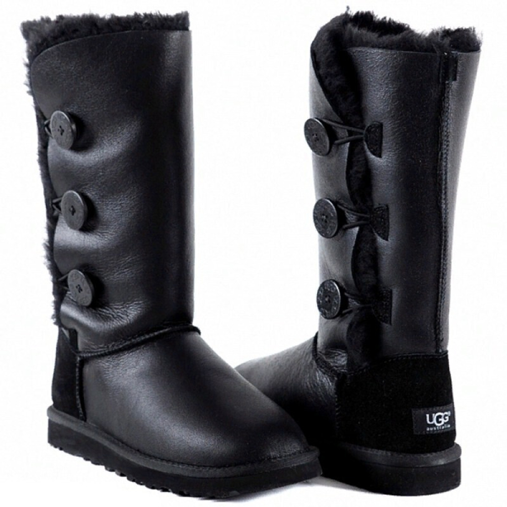 Угги Bailey Button Triplet Metallic Black