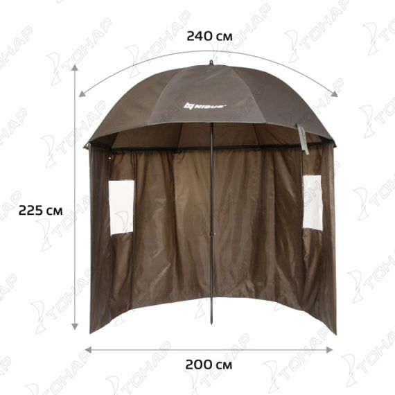 Зонт с тентом d 2,4м прямой полузакрытый (19/22/210D) (N-240-TP) NISUS