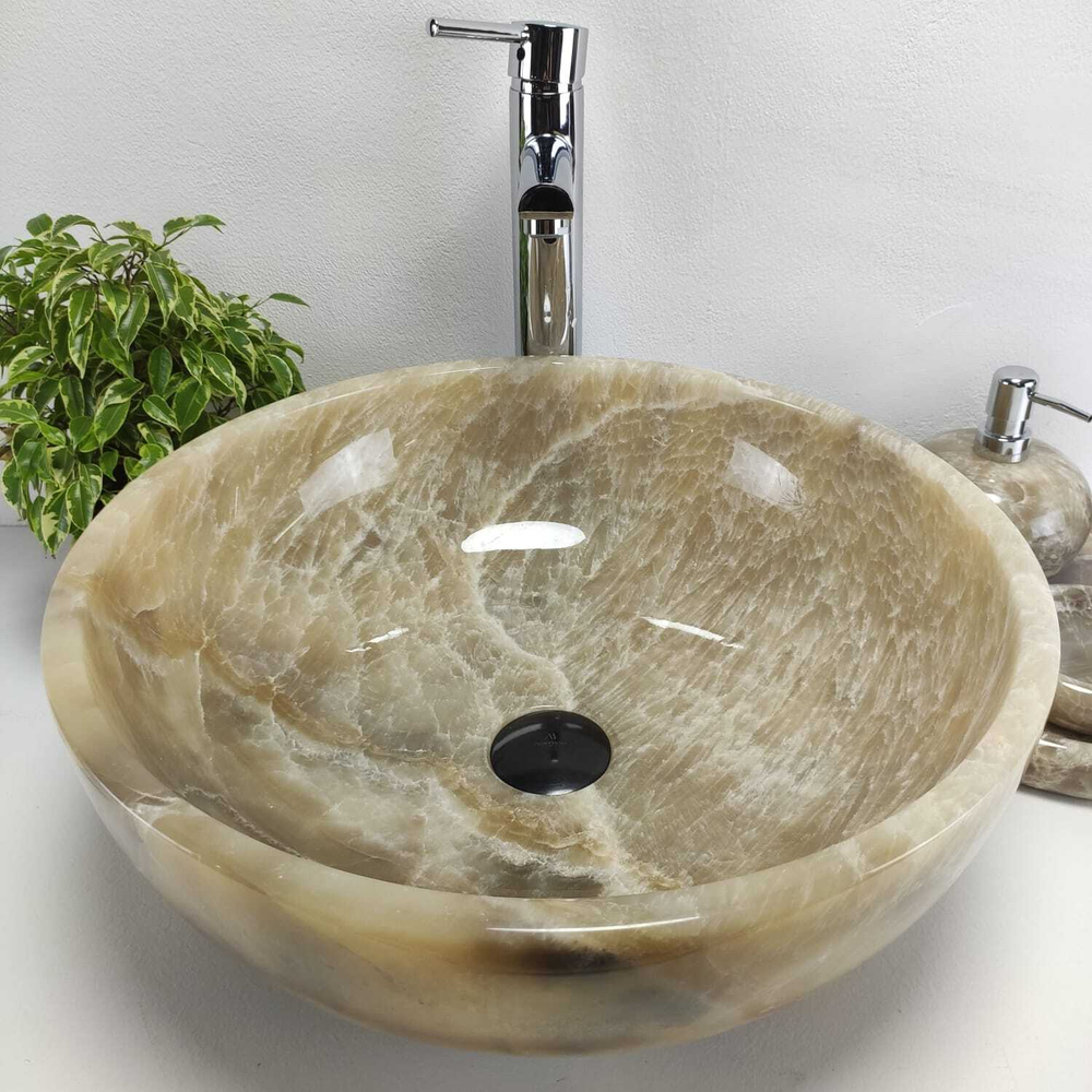 Раковина из оникса Bowl Grey Medium TinLip BO-61042 45*45*15