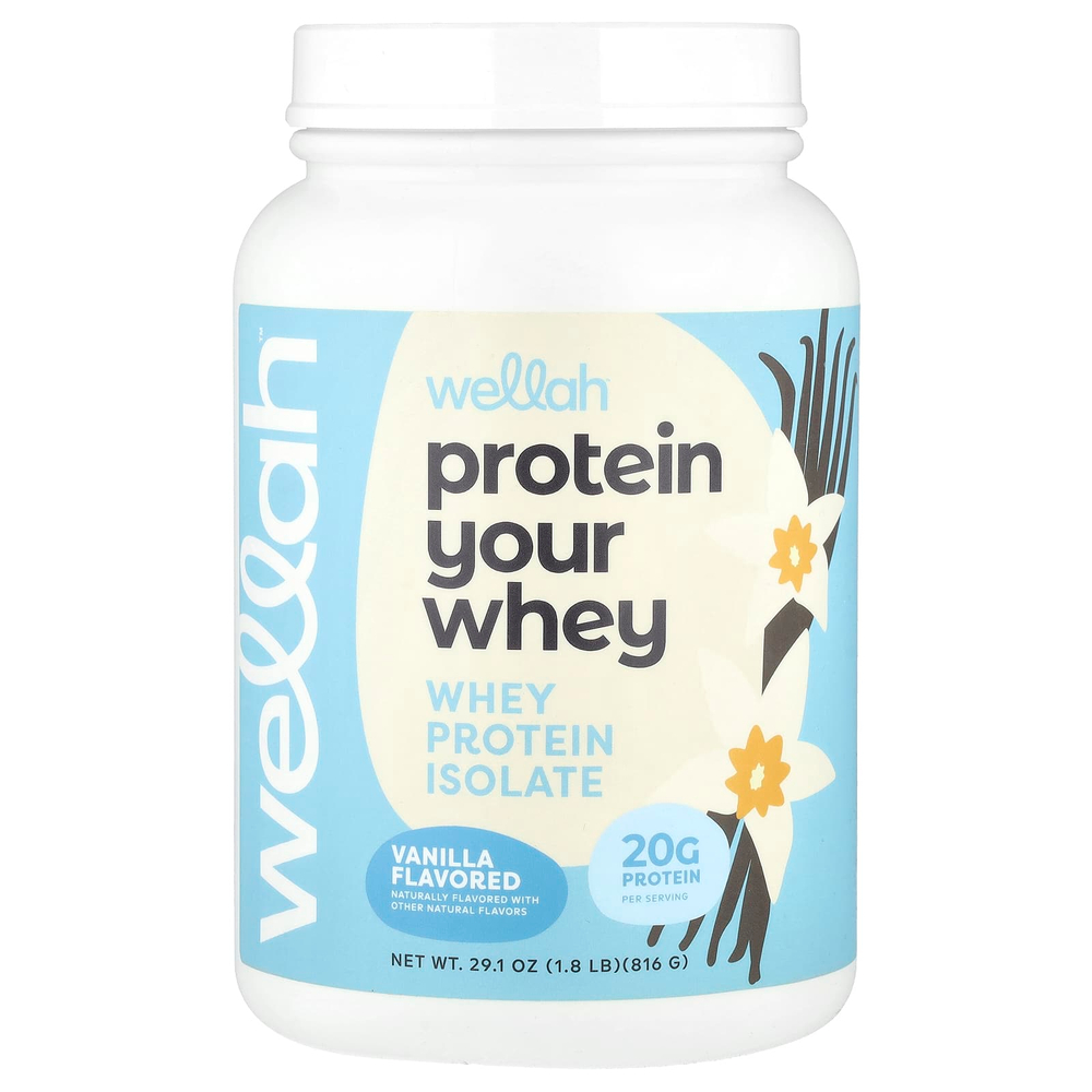 Wellah, Protein Your Whey, изолят сывороточного протеина, ваниль, 816 г (1,8 фунта)
