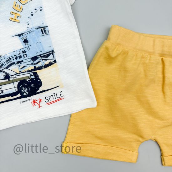 Комплект хлопковый "Hello" белый/желтый