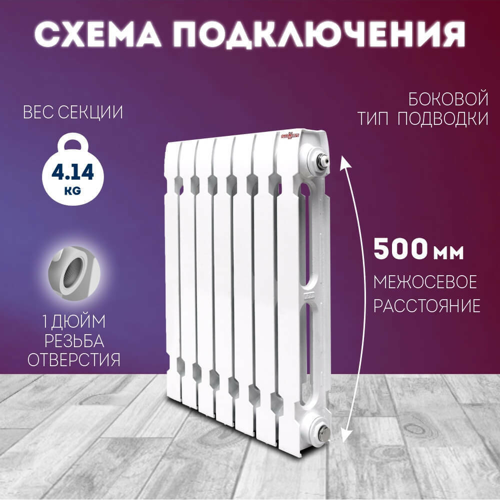 Радиатор чугунный модель KONNER Модерн-500 7 СЕКЦИЙ