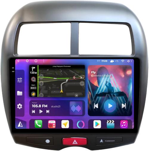 Магнитола для Mitsubishi ASX, Peugeot 4008, Citroen C4 Aircross 2010-2016 - FarCar BM026M-2K монитор 10.36" 2K QLED на Android 14, Быстрая, CarPlay, 4G SIM-слот