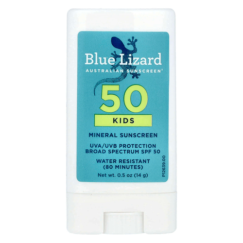 Blue Lizard Australian Sunscreen, Минеральное солнцезащитное средство-стик для детей, SPF 50+, 14 г (0,5 унции)