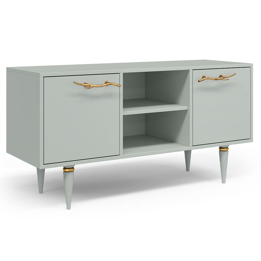 Тумба под ТВ Арт Колор matte 117см Классик Голд Серый дым матовый