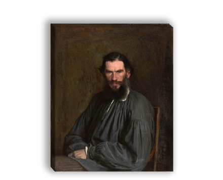 "Портрет писателя Льва Николаевича Толстого", Крамской Иван Николаевич, картина (репродукция)