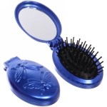 Расческа для волос массажная складная с зеркалом «Beauty Room», овал, узор бабочка, микс 4 цвета, 9*5,5см●