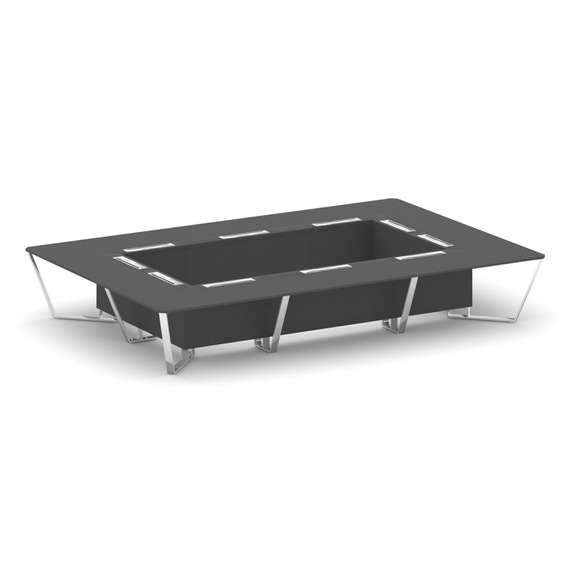 Steel Meet Стол переговорный прямоугольный MDK-PR.B.SP-20K Антрацит/Нержавеющая Сталь/Хром 4800*3200