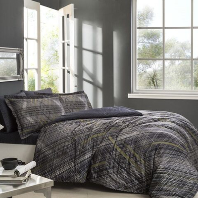 Комплект постельного белья ТАЧ Сатин Digital 2-спальный "BLAKE" V01-Синий