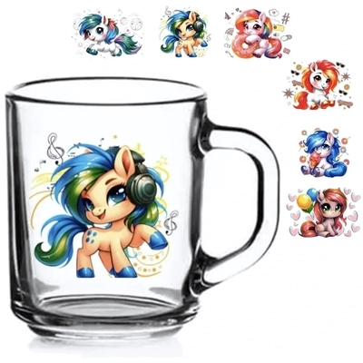 Кружка стеклянная 200мл «Милые лошадки» D1335/20