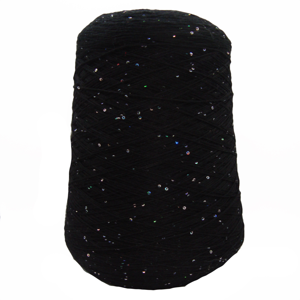 Бобинная пряжа Merino Paillettes (Nero)