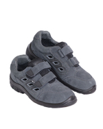 Полуботинки с перфорацией  замша серые ПУ