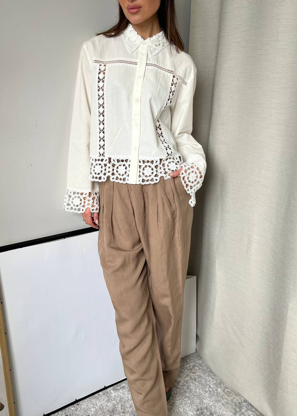 Хлопковая блузка Zara, L