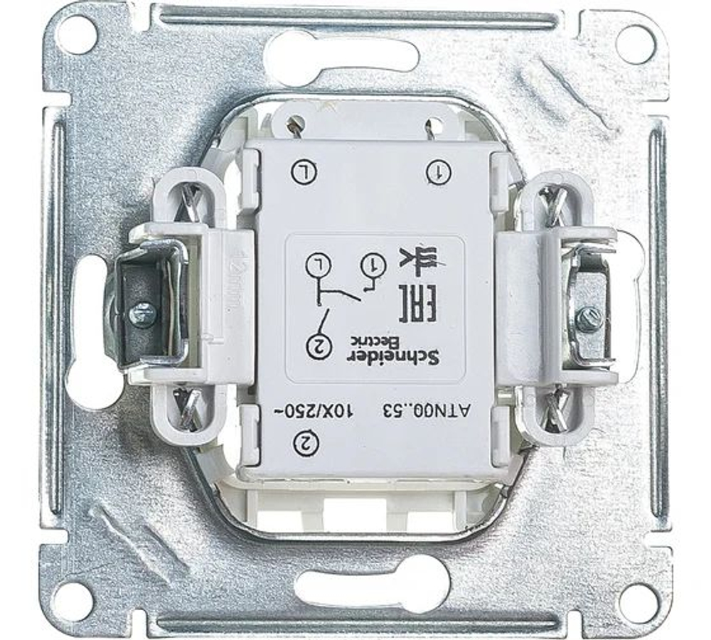 ATLASDESIGN 2-клавишный ВЫКЛЮЧАТЕЛЬ с подсветкой, сх.5а, 10АХ, механизм, БЕЛЫЙ ATN000153