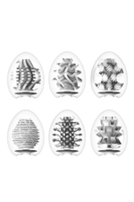 Набор из 6 мастурбаторов Tenga EGG III с различным рельефом (Цвет: молочный)