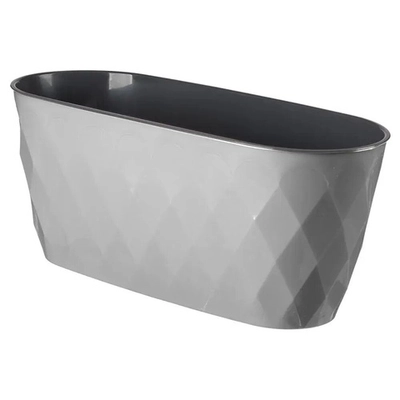 Горшок для цветов Laurel 354*152*150 мм, 5 л с дренажной вставкой (серый)