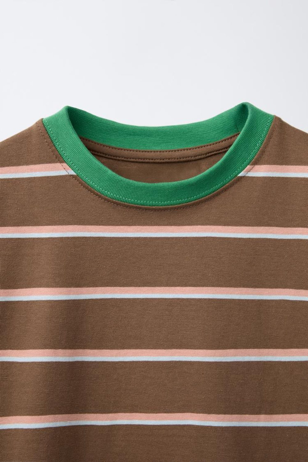 ZARA ФУТБОЛКА В ПОЛОСКУ, КОРИЧНЕВЫЙ