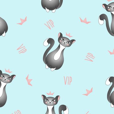 Королевская кошка на голубом фоне