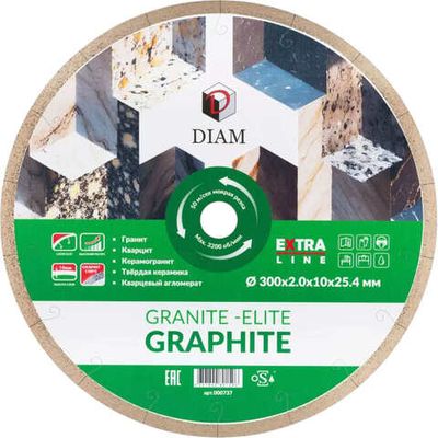 Диск алмазный DIAM 1A1R GRANITE-ELITE GRAPHITE 300*25.4 мм гранит