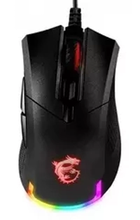 Мышь MSI Clutch GM50 USB2.0/TPE-кабель 2м/Вес 87г./RGB подсветка/Черный