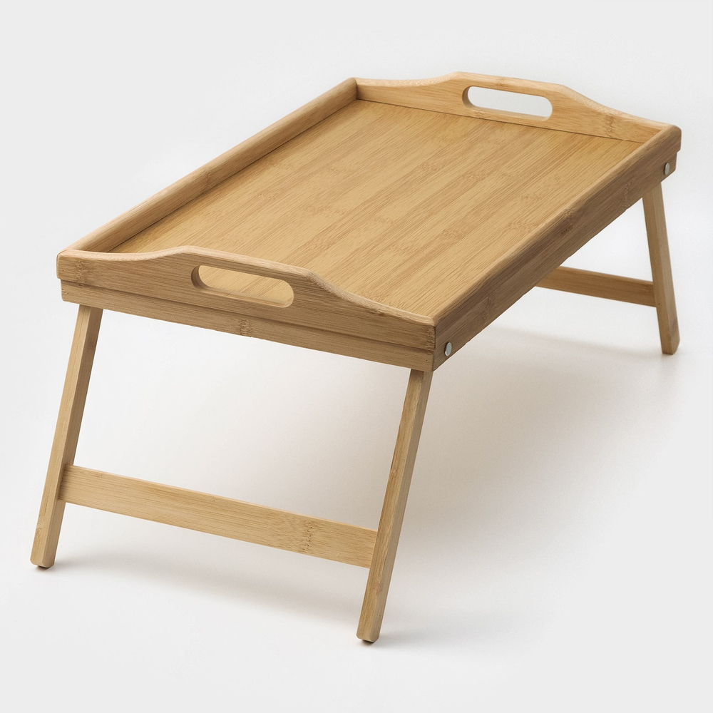 Поднос для завтрака с ножками «Забота», 50×30×25 см, бамбук