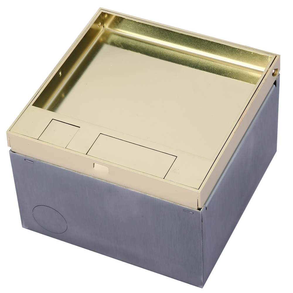 Лючок в пол 4 мод. (2 мод. 45х45 мм.) верт. установка,  латунь